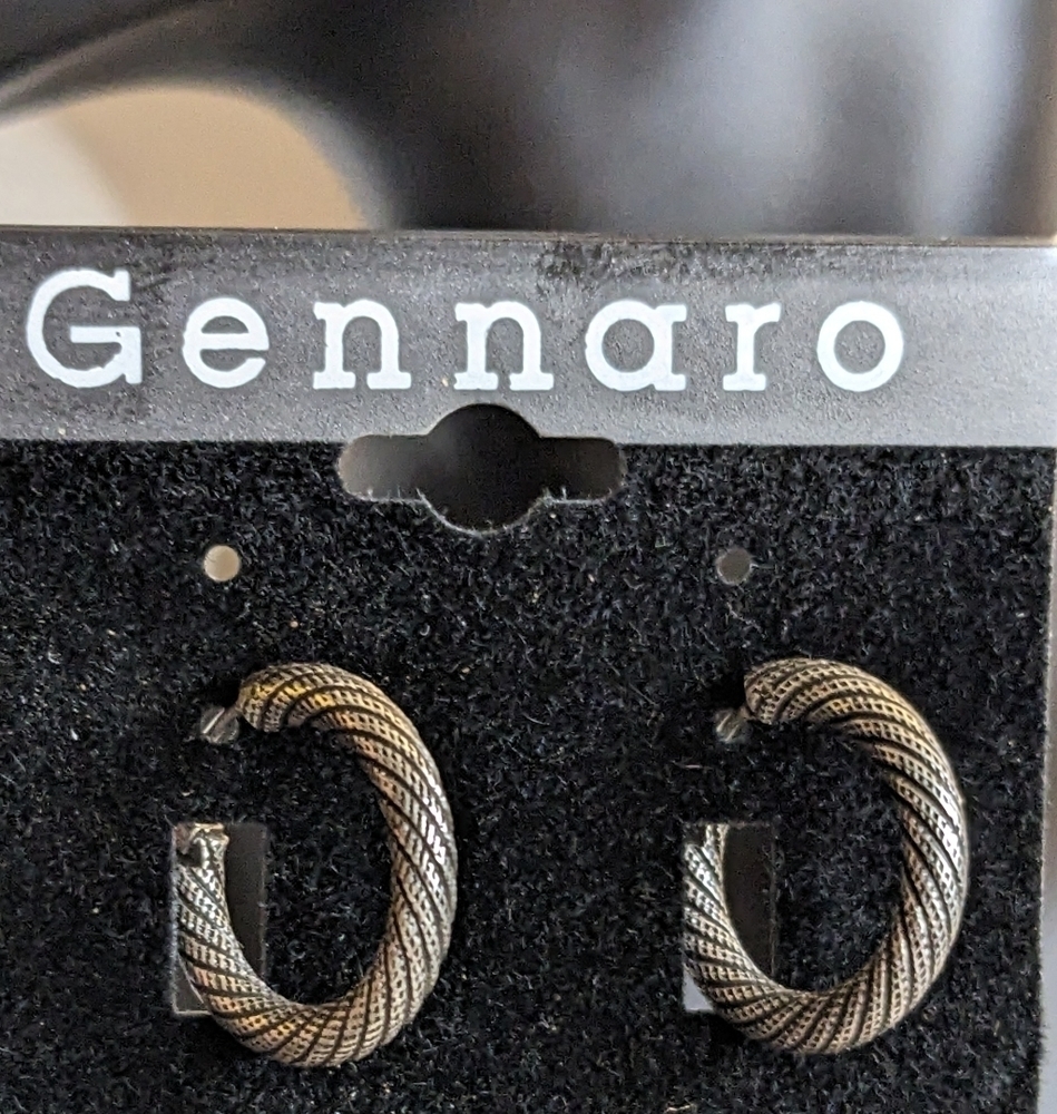 New Gennaro Antique Silver Classic Hoops‎